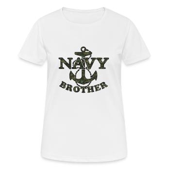 Navy - Women's Breathable T-Shirt - white - Front - AI Model Female 172 dark (172cm)