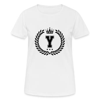 wappen Y - Frauen T-Shirt atmungsaktiv - Weiß - Vorne - AI Model Female 172 dark (172cm)