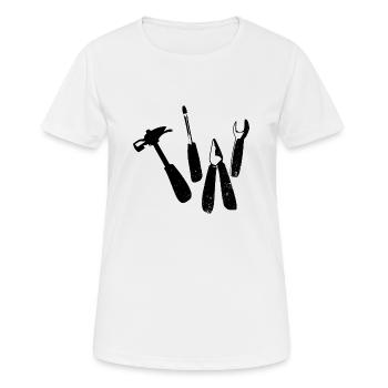 Outil Marteau Pince Clé Clé - T-shirt respirant Femme - blanc - Devant - AI Model Female 172 dark (172cm)