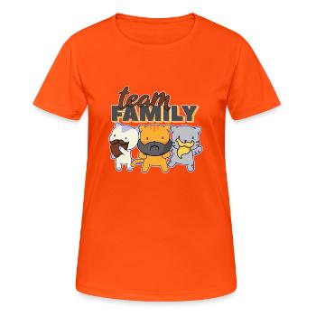 équipe famille chat barbe chien sport anniversaire - T-shirt respirant Femme - orange néon - Devant - AI Model Female 172 dark (172cm)