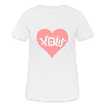 LOVE YOU - Frauen T-Shirt atmungsaktiv - Weiß - Vorne - AI Model Female 172 dark (172cm)