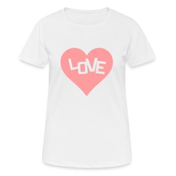 Love Liebe Herz - Frauen T-Shirt atmungsaktiv - Weiß - Vorne - AI Model Female 172 dark (172cm)