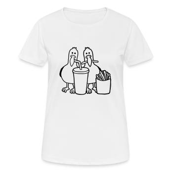 Stolen Fast Food Seagulls - Women's Breathable T-Shirt - white - Front - AI Model Female 172 dark (172cm)