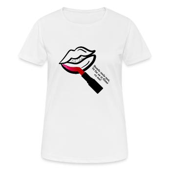 Lipp Stick - Frauen T-Shirt atmungsaktiv - Weiß - Vorne - AI Model Female 172 dark (172cm)