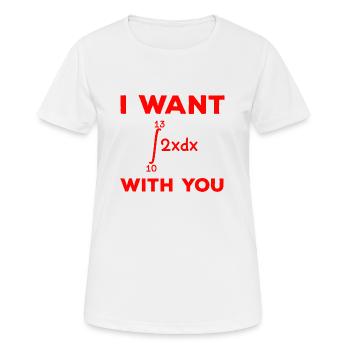 I want 69 with you Integral Mathematik Student - Women's Breathable T-Shirt - white - Front - AI Model Female 172 dark (172cm)