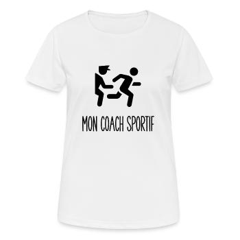 mon coach sportif - T-shirt respirant Femme - blanc - Devant - AI Model Female 172 dark (172cm)