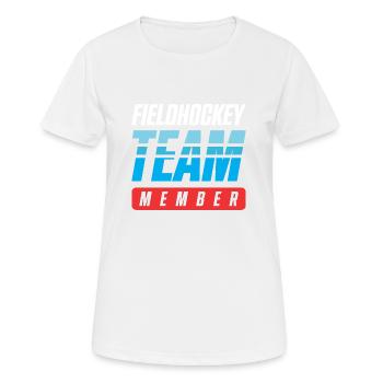 Fieldhockey Team - Frauen T-Shirt atmungsaktiv - Weiß - Vorne - AI Model Female 172 dark (172cm)