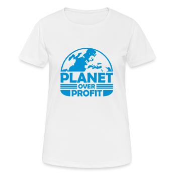 Planète sur le devis de profit - T-shirt respirant Femme - blanc - Devant - AI Model Female 172 dark (172cm)