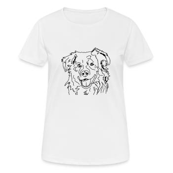 Berger australien - T-shirt respirant Femme - blanc - Devant - AI Model Female 172 dark (172cm)