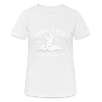 Halloween Trombone Ghost Slider, Funny Trombonist - Frauen T-Shirt atmungsaktiv - Weiß - Vorne - AI Model Female 172 dark (172cm)