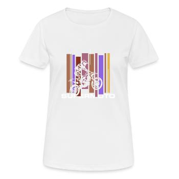 SUPER MOTO couleur orange - T-shirt respirant Femme - blanc - Devant - AI Model Female 172 dark (172cm)