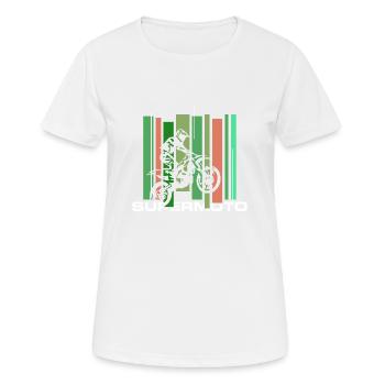 SUPER MOTO couleur vert - T-shirt respirant Femme - blanc - Devant - AI Model Female 172 dark (172cm)