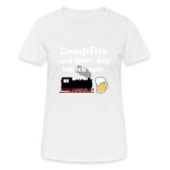 Eisenbahn Dampflok Bier Eisenbahner Zug - Frauen T-Shirt atmungsaktiv - Weiß - Vorne - AI Model Female 172 dark (172cm)
