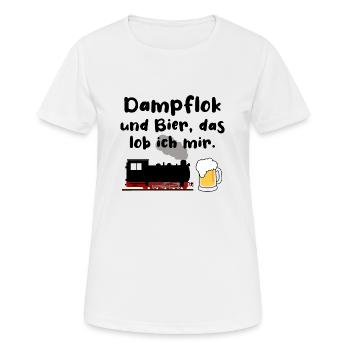 Dampflok Bier Eisenbahn Eisenbahner Spruch - Frauen T-Shirt atmungsaktiv - Weiß - Vorne - AI Model Female 172 dark (172cm)