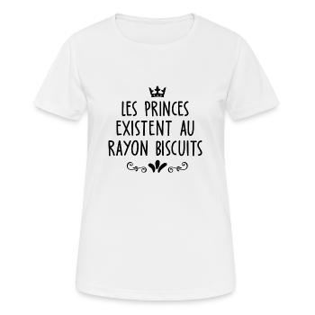 humour prince charmant / cadeau humour femme - T-shirt respirant Femme - blanc - Devant - AI Model Female 172 dark (172cm)