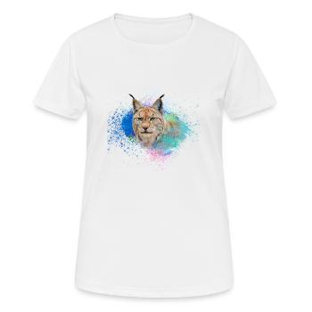 lynx,chat,peinture,aquarelle,peinture - T-shirt respirant Femme - blanc - Devant - AI Model Female 172 dark (172cm)