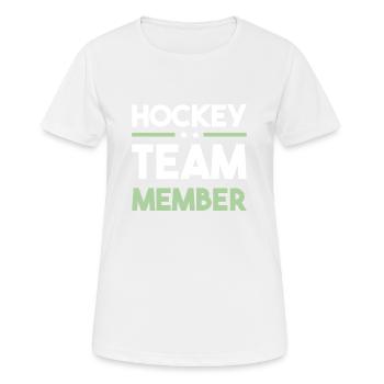 Équipe de hockey - T-shirt respirant Femme - blanc - Devant - AI Model Female 172 dark (172cm)