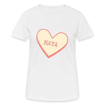 Maya - Frauen T-Shirt atmungsaktiv - Weiß - Vorne - AI Model Female 172 dark (172cm)