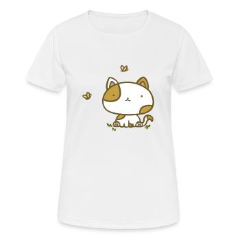 Chat mignon - T-shirt respirant Femme - blanc - Devant - AI Model Female 172 dark (172cm)