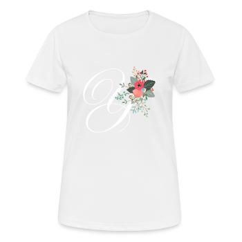 Lettre y fleuris - T-shirt respirant Femme - blanc - Devant - AI Model Female 172 dark (172cm)