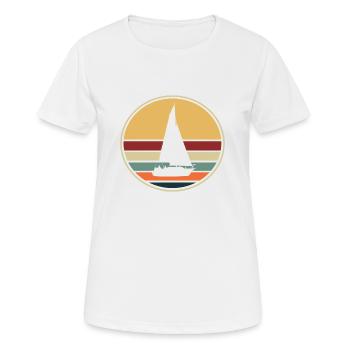Voilier Rétro - T-shirt respirant Femme - blanc - Devant - AI Model Female 172 dark (172cm)