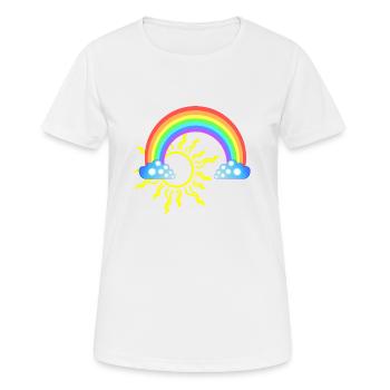 Regenbogen - Frauen T-Shirt atmungsaktiv - Weiß - Vorne - AI Model Female 172 dark (172cm)