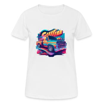 Cyberpunk camion massif - T-shirt respirant Femme - blanc - Devant - AI Model Female 172 dark (172cm)