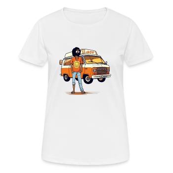 Marco, der Hippie - Frauen T-Shirt atmungsaktiv - Weiß - Vorne - AI Model Female 172 dark (172cm)