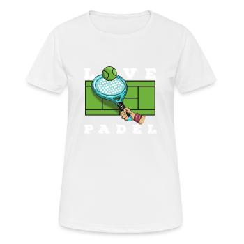 Padel Paddle Raquette Tennis Sport I Cadeau - T-shirt respirant Femme - blanc - Devant - AI Model Female 172 dark (172cm)