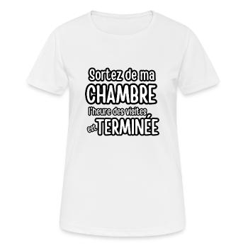 sortez de ma chambre - T-shirt respirant Femme - blanc - Devant - AI Model Female 172 dark (172cm)