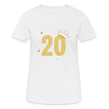20e anniversaire couronne doré - T-shirt respirant Femme - blanc - Devant - AI Model Female 172 dark (172cm)