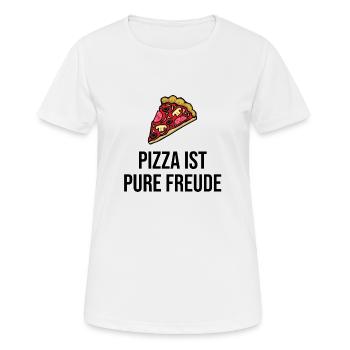 Pizza is pure joy - Women's Breathable T-Shirt - white - Front - AI Model Female 172 dark (172cm)