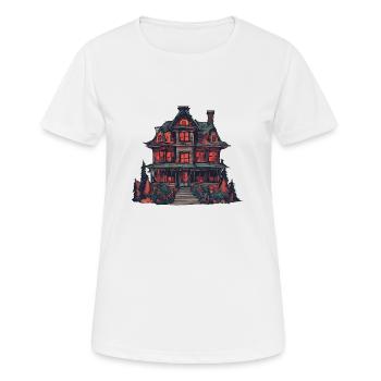 Maison d’horreur d’Halloween - T-shirt respirant Femme - blanc - Devant - AI Model Female 172 dark (172cm)