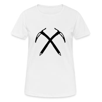 Ice axe crossed Dark - Women's Breathable T-Shirt - white - Front - AI Model Female 172 dark (172cm)