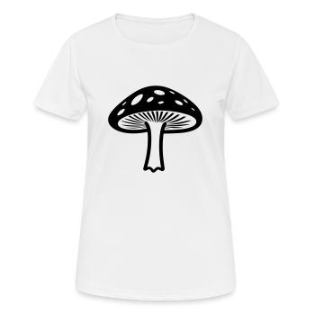Pilz - Frauen T-Shirt atmungsaktiv - Weiß - Vorne - AI Model Female 172 dark (172cm)