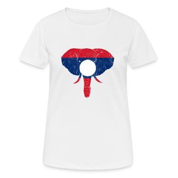 Laos Lao Laotian Flag Elephant Lao I Gift - Women's Breathable T-Shirt - white - Front - AI Model Female 172 dark (172cm)