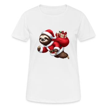 Festliches Faultier Weihnachtsmann Weihnachten Weihnachten Lustig - Frauen T-Shirt atmungsaktiv - Weiß - Vorne - AI Model Female 172 dark (172cm)
