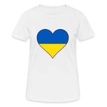 Ukraine Heart National Colors - Women's Breathable T-Shirt - white - Front - AI Model Female 172 dark (172cm)