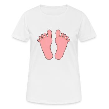 Bébé Pieds Fille Garçon - T-shirt respirant Femme - blanc - Devant - AI Model Female 172 dark (172cm)