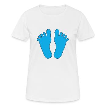 Bébé Pieds Garçon - T-shirt respirant Femme - blanc - Devant - AI Model Female 172 dark (172cm)