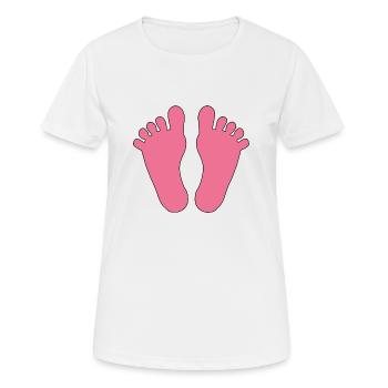 Bébé Pieds Fille - T-shirt respirant Femme - blanc - Devant - AI Model Female 172 dark (172cm)