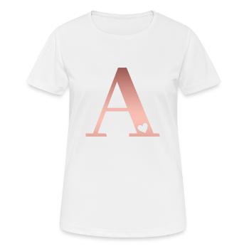Brief an Roségold - Frauen T-Shirt atmungsaktiv - Weiß - Vorne - AI Model Female 172 dark (172cm)