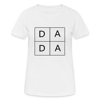 D A D A Dad Father Cute Square Box Letter Print - Women's Breathable T-Shirt - white - Front - AI Model Female 172 dark (172cm)