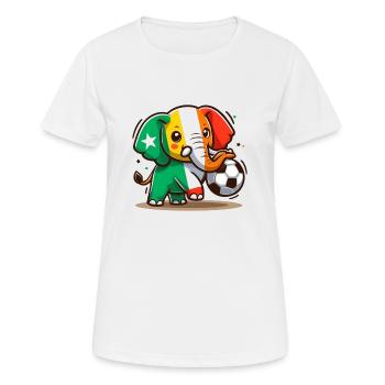 Côte D'ivoire 2024 Maillot Foot Éléphant Football - T-shirt respirant Femme - blanc - Devant - AI Model Female 172 dark (172cm)