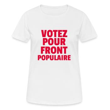 Front populaire - élections législatives 2024 - T-shirt respirant Femme - blanc - Devant - AI Model Female 172 dark (172cm)