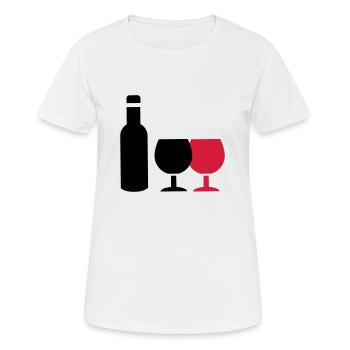Wein Icon - Frauen T-Shirt atmungsaktiv - Weiß - Vorne - AI Model Female 172 dark (172cm)
