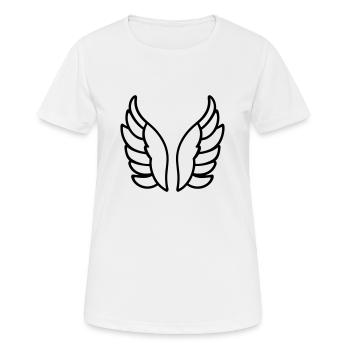 Ailes d'ange - T-shirt respirant Femme - blanc - Devant - AI Model Female 172 dark (172cm)
