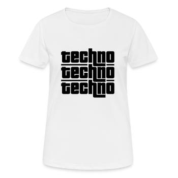Techno Techno Techno - T-shirt respirant Femme - blanc - Devant - AI Model Female 172 dark (172cm)