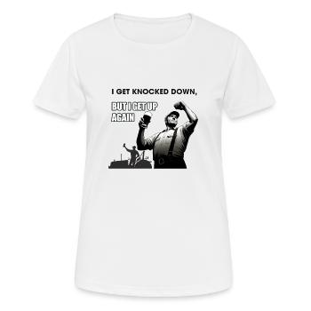 aber ich stehe wieder auf - Frauen T-Shirt atmungsaktiv - Weiß - Vorne - AI Model Female 172 dark (172cm)