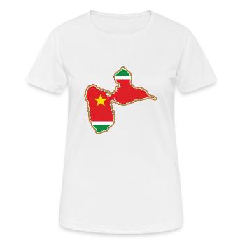 drapeau carte géographique de la guadeloupe - T-shirt respirant Femme - blanc - Devant - AI Model Female 172 dark (172cm)